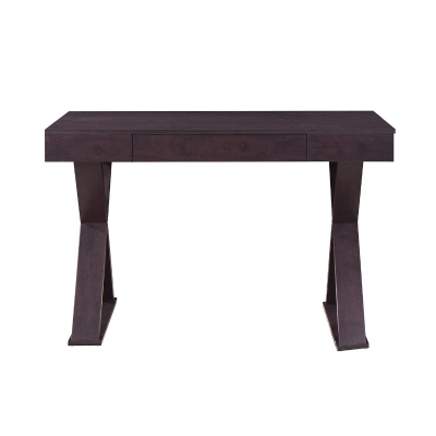Trendy Writing Desk with Center Storage Drawer and X-Shaped Legs, 47" L x 22" W x 30" H, Espresso