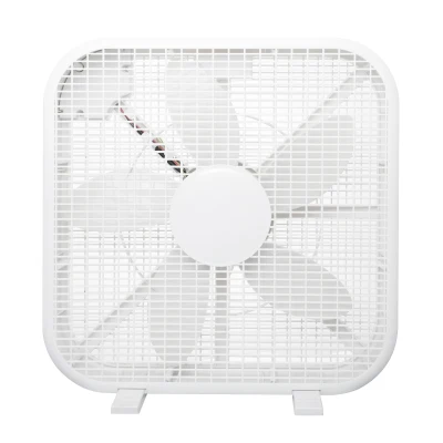 Powerful 20" Box Fan with 3 Adjustable Speed Settings, 21" L x 4" W x 21" H, White
