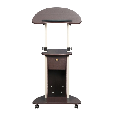 Ergonomic Sit-to-Stand Laptop Cart with Tilting Panel, 21.5″ L x 15.5″ W x 31.5″ H, Chocolate