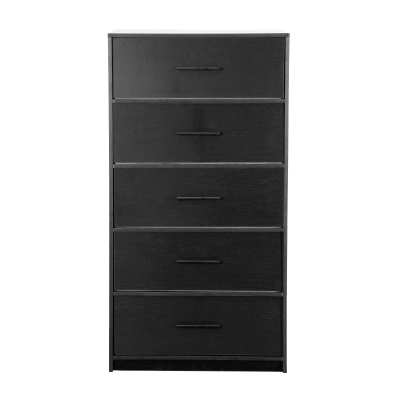 Spacious 5-Drawer Dresser with Water-Resistant Top, 22.5" L x 15.5" W x 43" H, Black