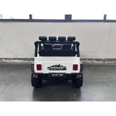 Qaba 12V 2-Seater Ride on Truck Car with Dual Motors, Remote, Soft Start, 4-Wheel Suspension, Lights, Music, USB, Horn, White