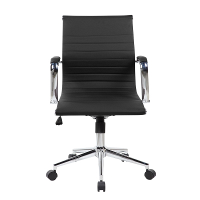 Cozy Office Chair with Flip-Up Arms and TechniFlex Upholstery, 22.5″ L x 23.5″ W x 36″ H, Black