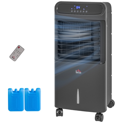 HOMCOM 3-In-1 Evaporative Air Cooler with Remote, Timer, Black