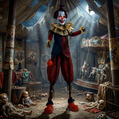 HOMCOM Large Animated Clown Halloween Prop with Sound & Light-Up Eyes
