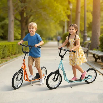 Aosom Youth Kick Scooter for Kids 5+, Adjustable Handlebar, Blue