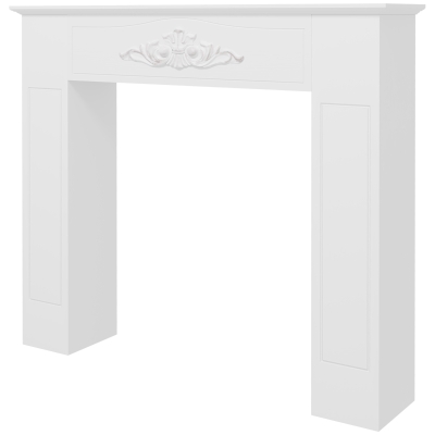 HOMCOM Fir Wood Fireplace Mantel, 44.75" x 40", Distressed White