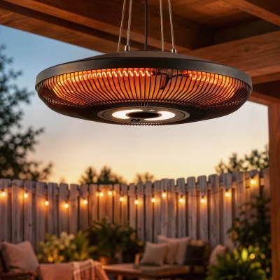 Outsunny Electric Patio Heater, 1500W Ceiling Infrared, Black