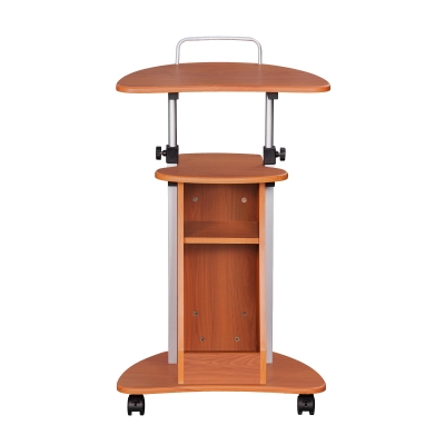 Adjustable Sit-to-Stand Laptop Cart with Dual Adjustment Knobs, 21" L x 16″ W x 28″ H, Brown