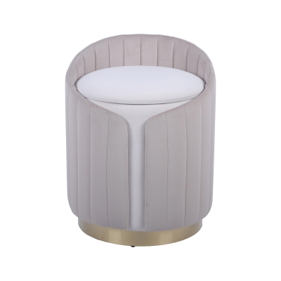 Practical Storage Ottoman with Hidden Compartment, 15.5" L x 15.5" W x 19" H, Taupe