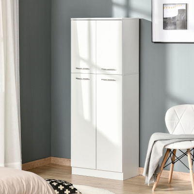 HOMCOM 61" Pantry Cabinet, Kitchen Pantry Storage Cabinet with 2 Doors and Adjustable Shelves, Freestanding Storage Cabinet