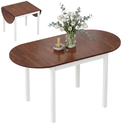 HOMCOM 55" Wood Drop Leaf Kitchen Table for Small Spaces, Brown