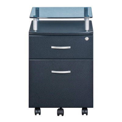 Compact File Cabinet with Hanging Drawers and Locking Design, 15.5" L x 17.5" W x 24" H, Black