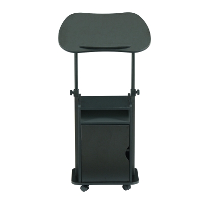 Practical Laptop Cart with Adjustable Tilting Panel, 23.5″ L x 15.5″ W x 31.5″ H, Black