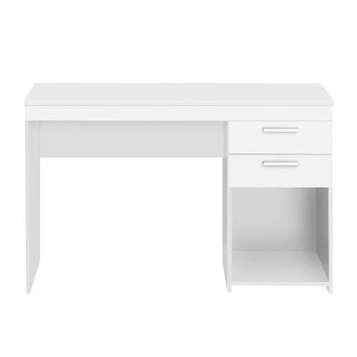 Contemporary White Workstation with Open Bottom Shelf, 47.5" L x 16" W x 30.5" H, White