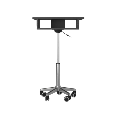 Functional Laptop Cart with Foldable Panel and Open Storage Space, 21″ L x 17.5″ W x 25″ H, Black