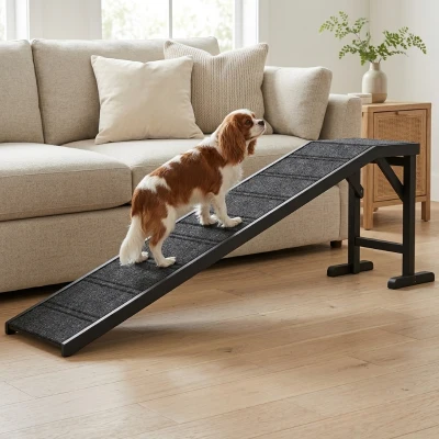 PawHut Dog Ramp, Non-Slip Carpet, Black