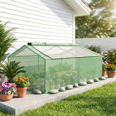 Outsunny 71" Mini Greenhouse, Portable Hot House, Green