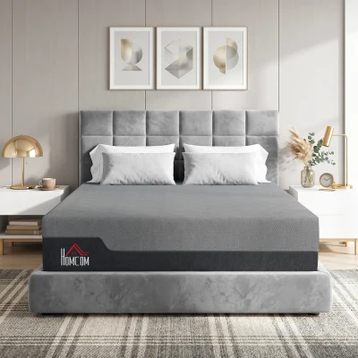 HOMCOM Queen Memory Foam Mattress 12" Gel Cooling, Made in USA