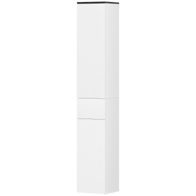 HOMCOM Tall Bathroom Cabinet with 2 Cupboards and Drawer, Slim Bathroom Storage Cabinet with Adjustable Shelves, White