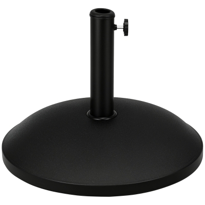 Outsunny 55 lbs Cement Round Umbrella Base Holder 20" Heavy Duty Parasol Stand for Patio, Outdoor, Backyard, Black