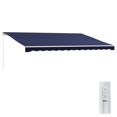 Outsunny 16'x10' Electric Retractable Awning, Blue