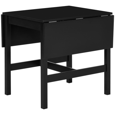 HOMCOM Solid Wood Drop Leaf Folding Kitchen Table, Black
