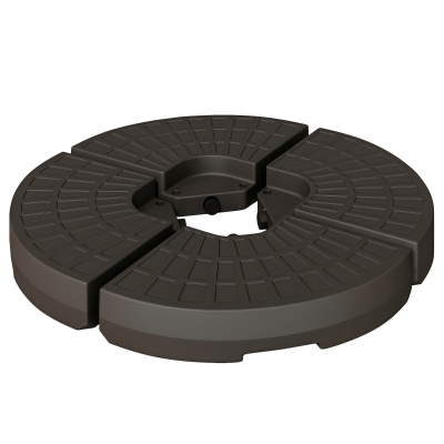 Outsunny 4-Piece Cantilever Offset Patio Umbrella Circular Base Stand w/Carry Handles, Water & Sand Filled