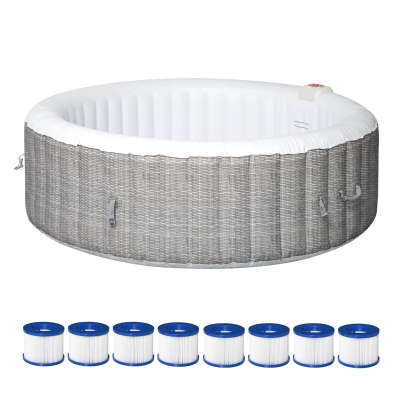 Spa Pool 82'' x 82'' x 25.5'' White & Grey