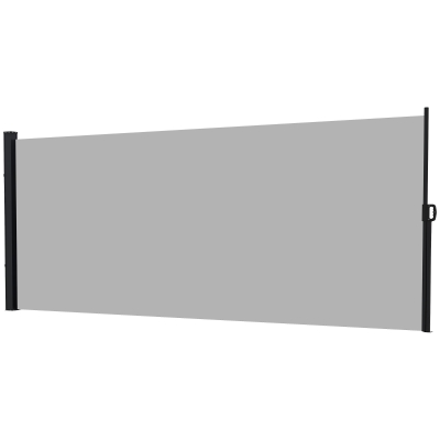 Outsunny 13' x 6' Retractable Side Awning, Outdoor Privacy Screen for Garden, Hot Tub, Balcony, Terrace, Pool, Light Grey