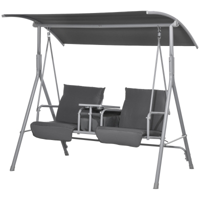 Porch Swing 69" x 44" x 65" Gray