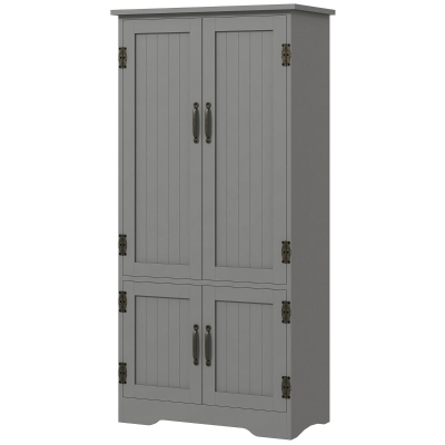 HOMCOM Accent Kitchen Storage Cabinet with Adjustable Shelves, Gray