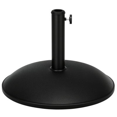 Outsunny 44 lbs Cement Round Umbrella Base Holder 19" Heavy Duty Parasol Stand for Patio, Outdoor, Backyard, Black