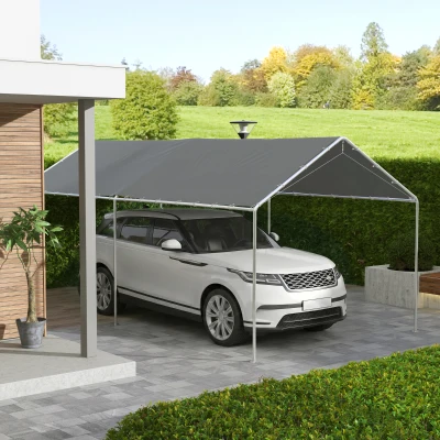 Outsunny 10x20ft UV Resistant Carport Canopy Cover, Dark Gray