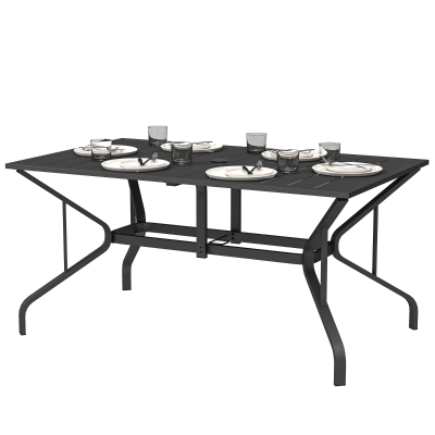 Outdoor Dining Table 59"L x 35.5"W x 28.75"H Black