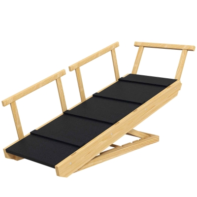 PawHut Adjustable Dog Ramp, Foldable Pet Steps for All Sizes