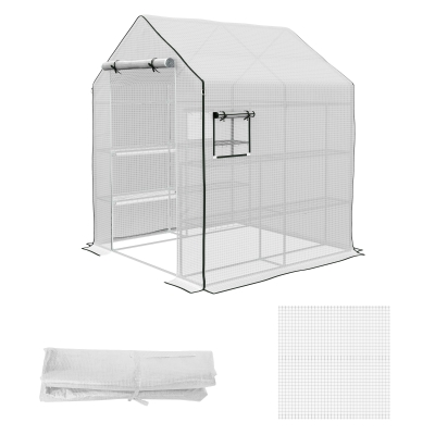 Outsunny Greenhouse Cover Replacement, 55" x 56" x 74", White
