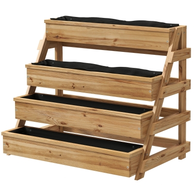 Garden Bed 29.5" W x 22.4" D x 23.8" H Natural Wood