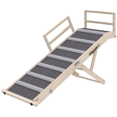 PawHut Folding Dog Ramp with Adjustable Height & Side Rails