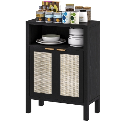 HOMCOM Modern Sideboard Buffet Cabinet with Storage, Distressed Black