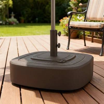 Outsunny Patio Umbrella Base Stand with Wheels for 1.5"/1.9" Poles