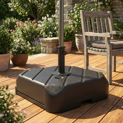 Outsunny 158 lb Patio Umbrella Base with Wheels & Handle, Black