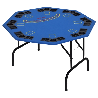 Poker Table 47.25" x  47.25" x 28.25" Blue