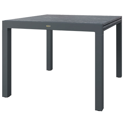 Outsunny Patio Table for 6-8, Aluminum Frame, Dark Gray