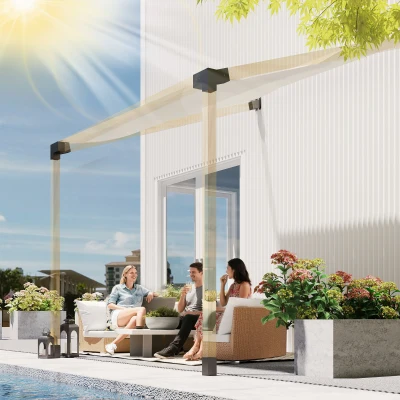 Outsunny Pergola Kit with 15° Slanted Brackets for 3.6"x3.6" Lumber, Black