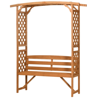 Outsunny Wooden Patio Garden Bench for Climbing Plants, Brown