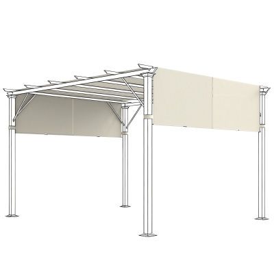 Pergola Gazebo Replacement 192.1" L x 48" W Cream White