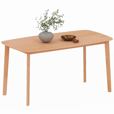 HOMCOM Pine Wood Dining Table 47" Rustic Rectangular, Natural