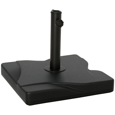 Outsunny 44lbs Square Cement Patio Umbrella Base Stand, Outdoor Garden Parasol Base Umbrella Weight Stand Holder Fits Φ1.3", Φ1.5" and Φ2.0" Pole - Black