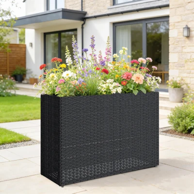 Outsunny Raised Garden Bed Elevated Planter with Liner, Gray