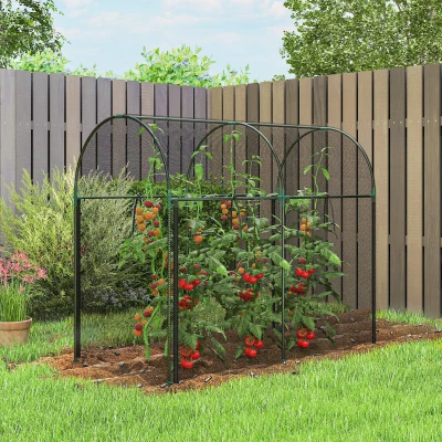 Outsunny 6' x 3' Plant Protection Crop Cage with Zipper Door, Black